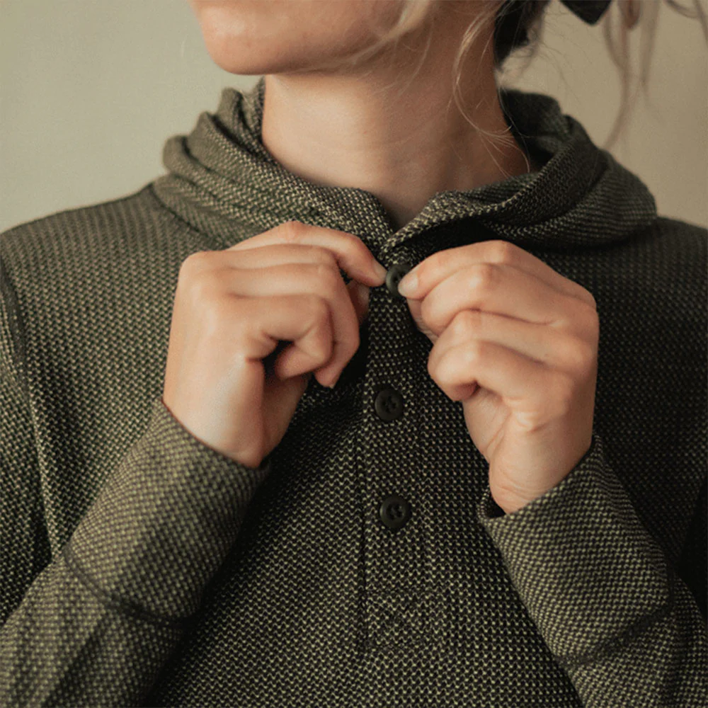 Women's Polaris Hooded Henley - Image 8