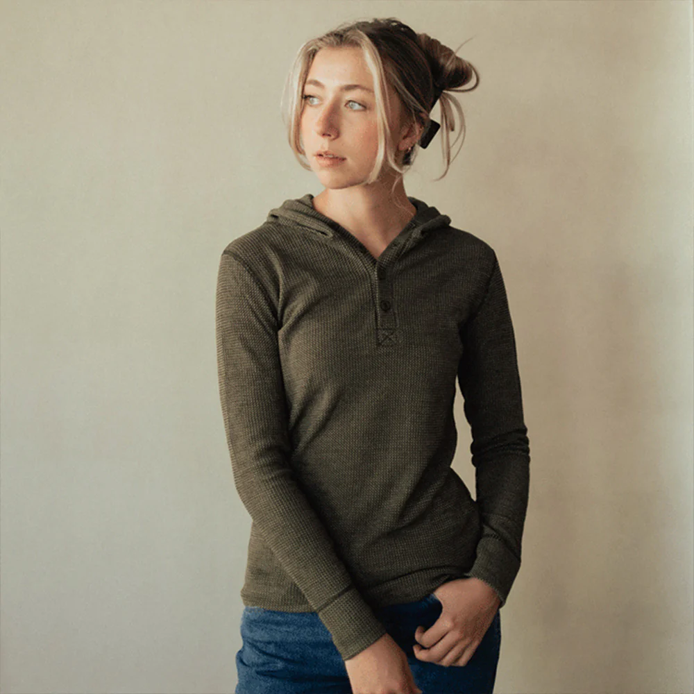 Women's Polaris Hooded Henley - Image 9